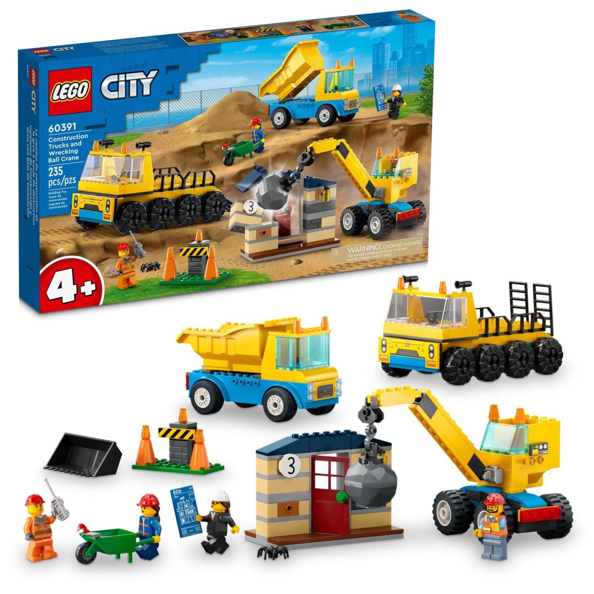 Lego City: Construction Trucks and Wrecking Ball Crane 60391