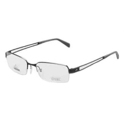 Adidas AF06 6052 Matte Blue Gray Rectangle Half Rim 52-18-140 Unisex Eyeglasses