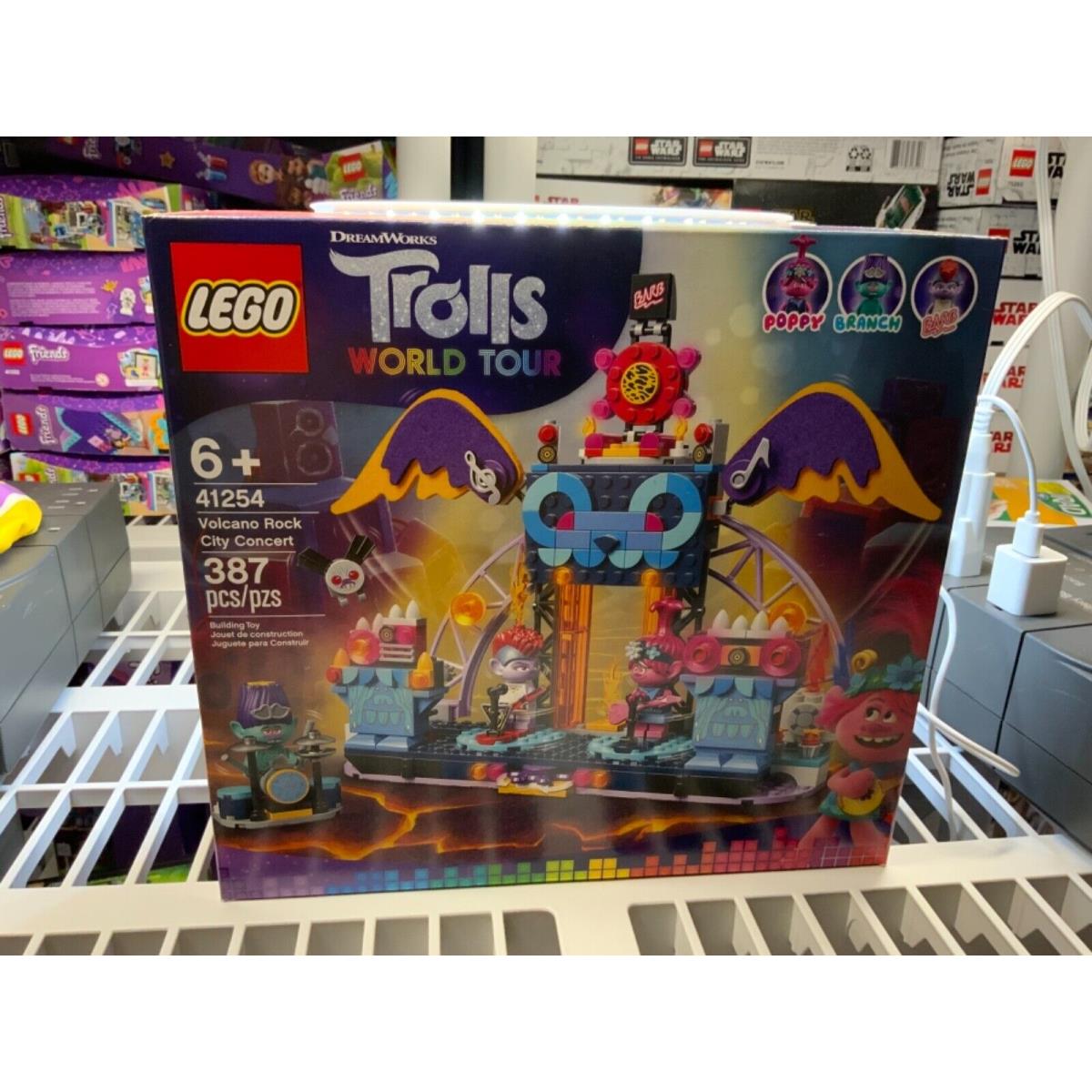 Lego 41254 Trolls World Tour Volcano Rock City Concert 387 Pieces