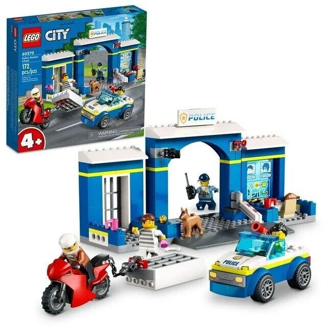 Lego City Police Station Chase 60370 Playset with Car Toy 4 Minifigures