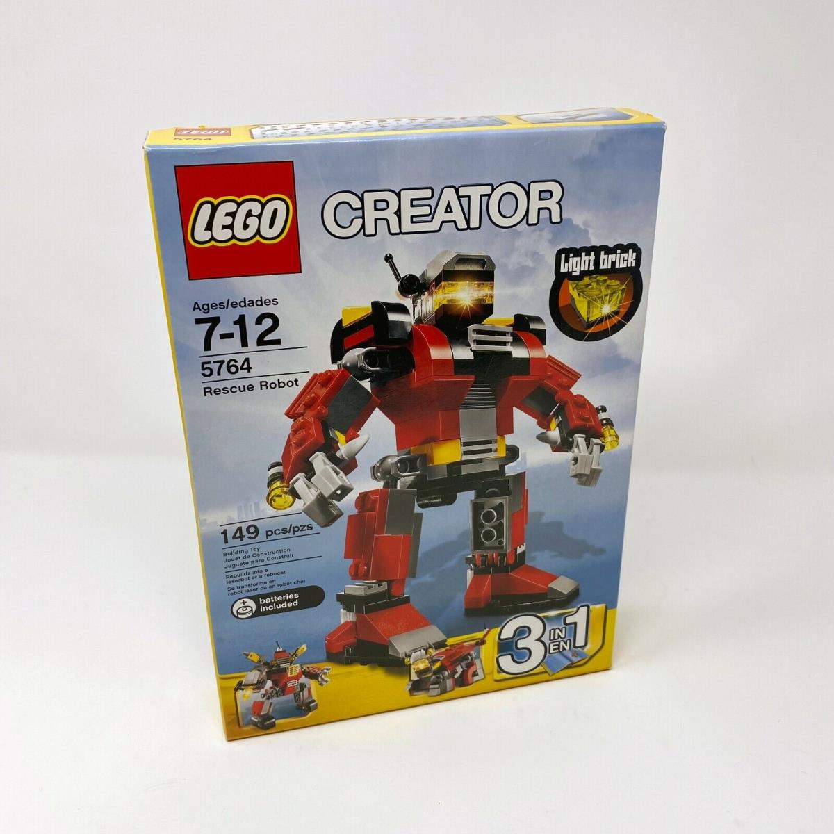 Lego Creator 5764 Rescue Robot 3 in 1 w/ Light Brick