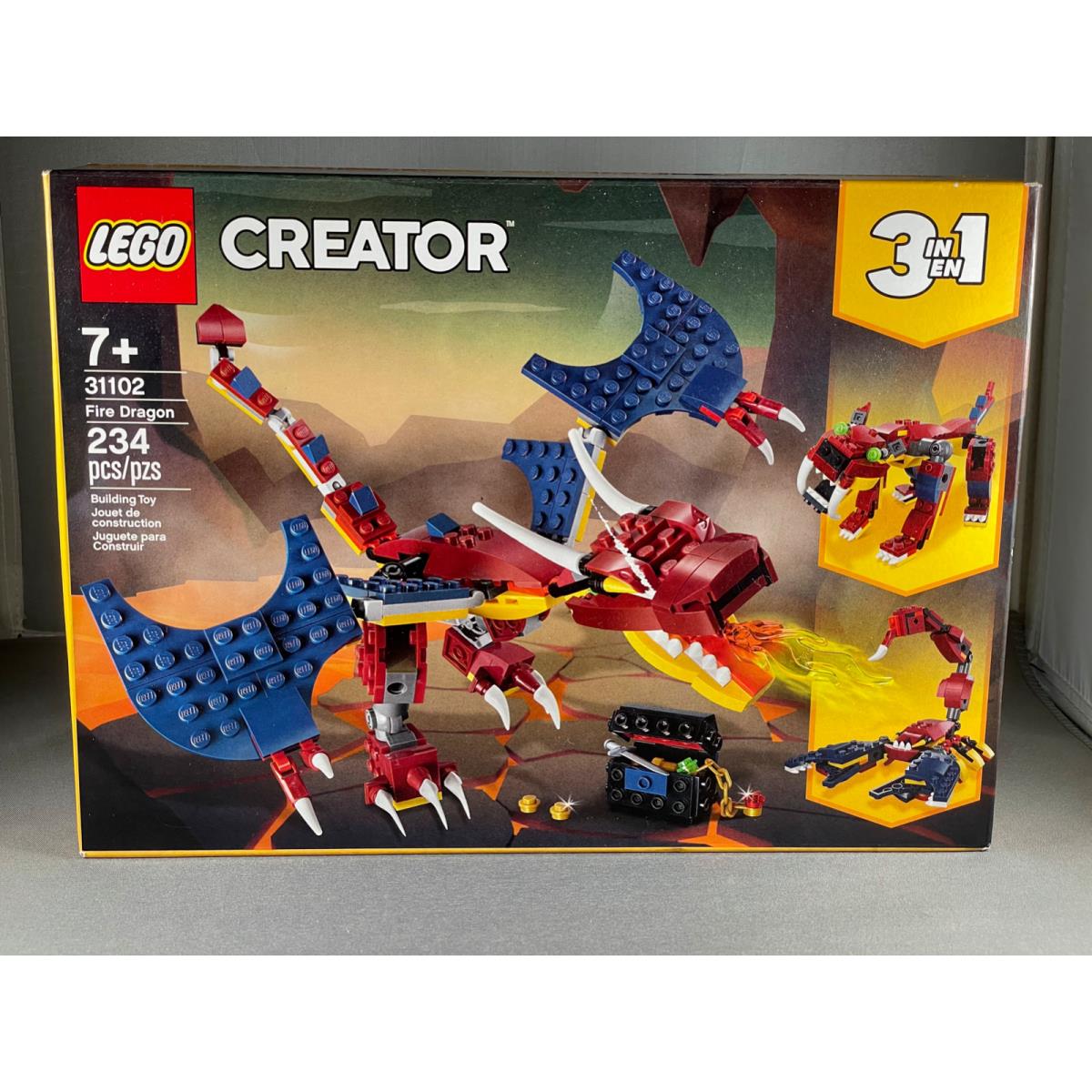 Lego Fire Dragon Lego Creator 31102 Building Kit Model 234 Pcs Retired Set