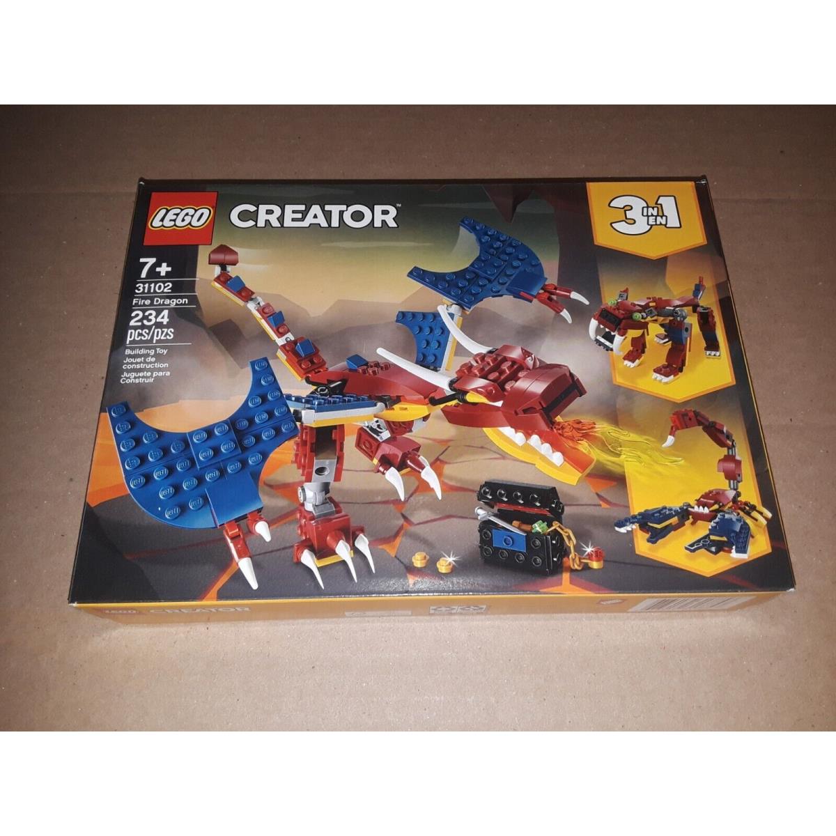 Lego Creator 3 IN 1 Fire Dragon 31102 New/ Sealed/ Retired/ Fast