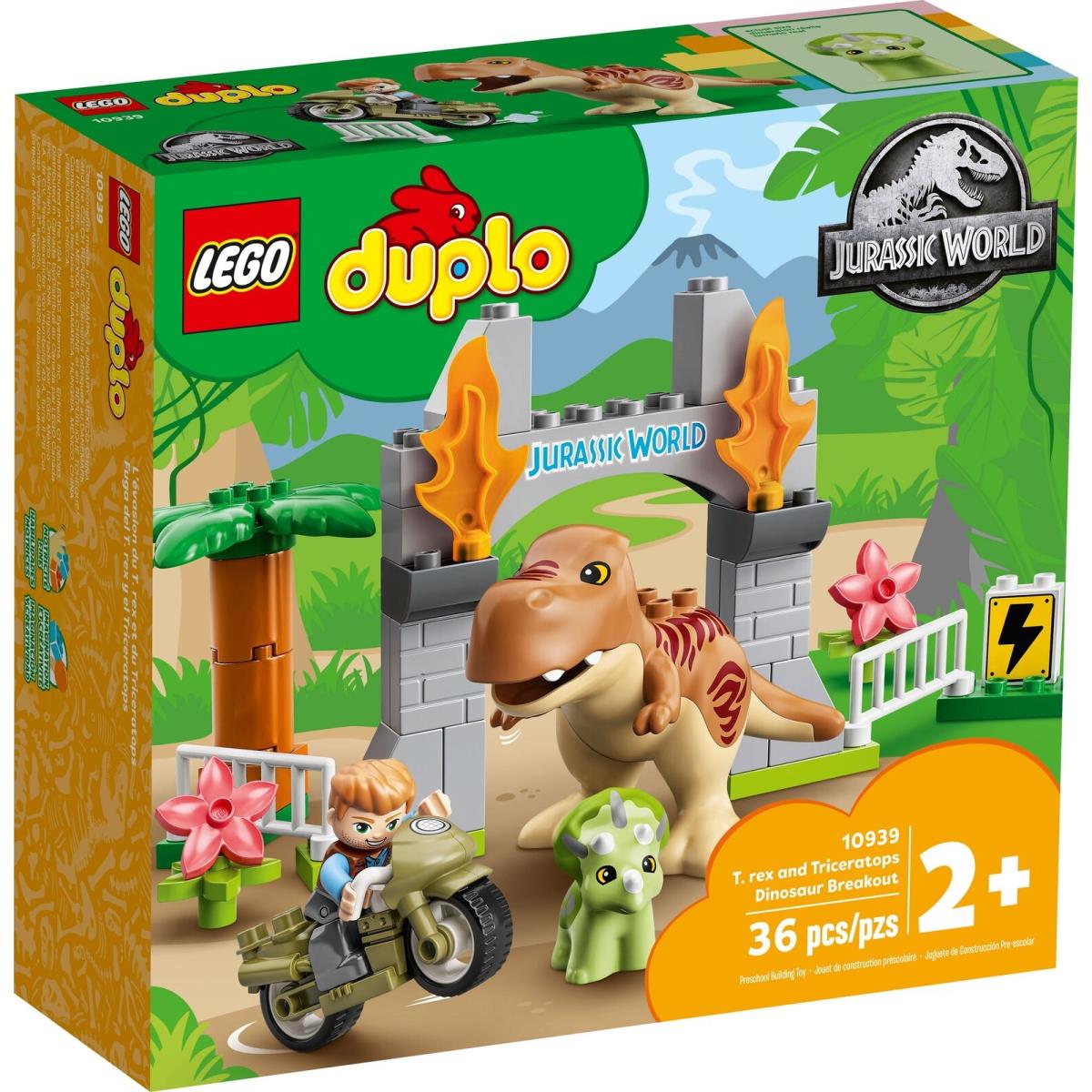 Lego Duplo: T. Rex and Triceratops Dinosaur Breakout 10939