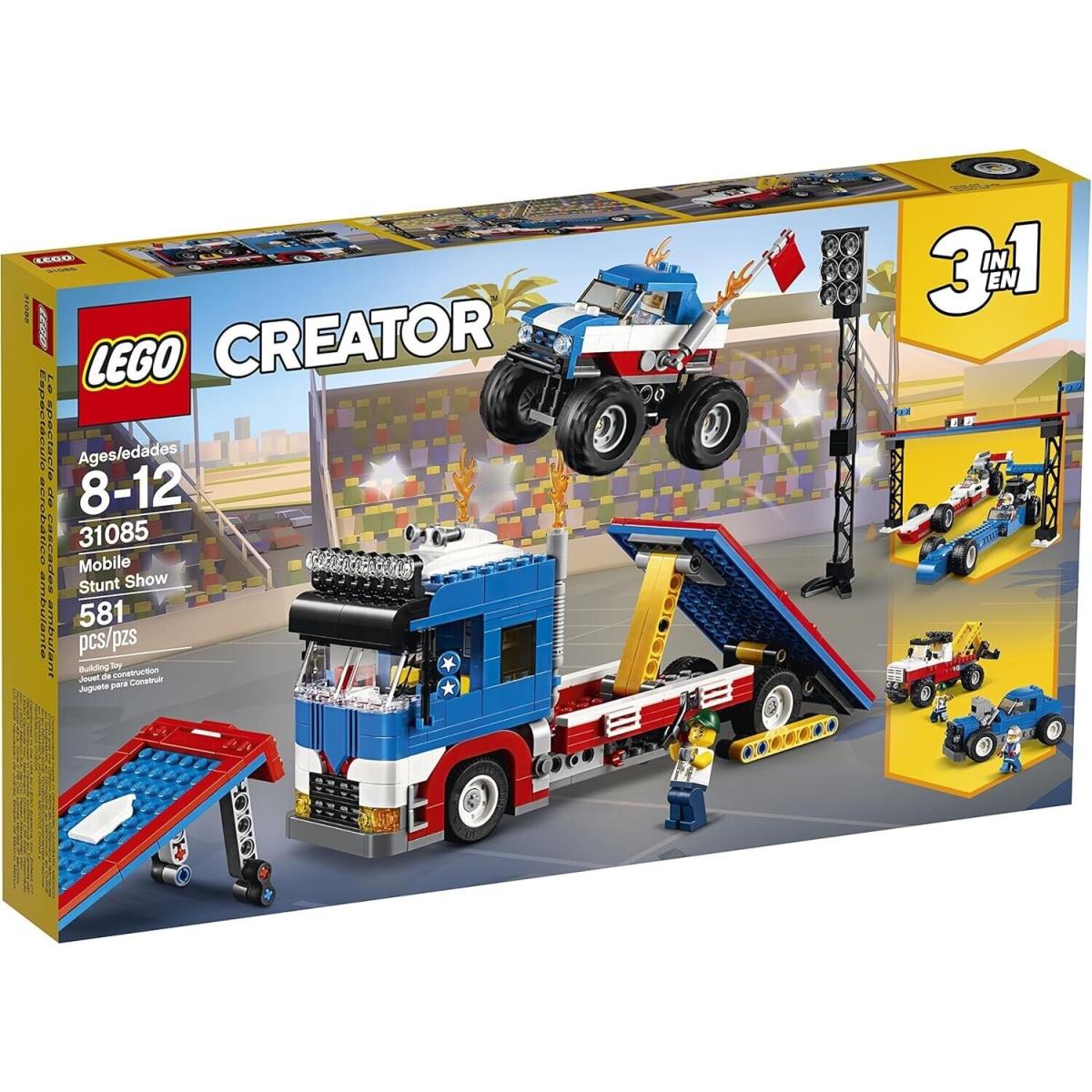 Lego Mobile Stunt Show 31085 Creator 3 in 1 Retired 581 Pieces 8 - 12