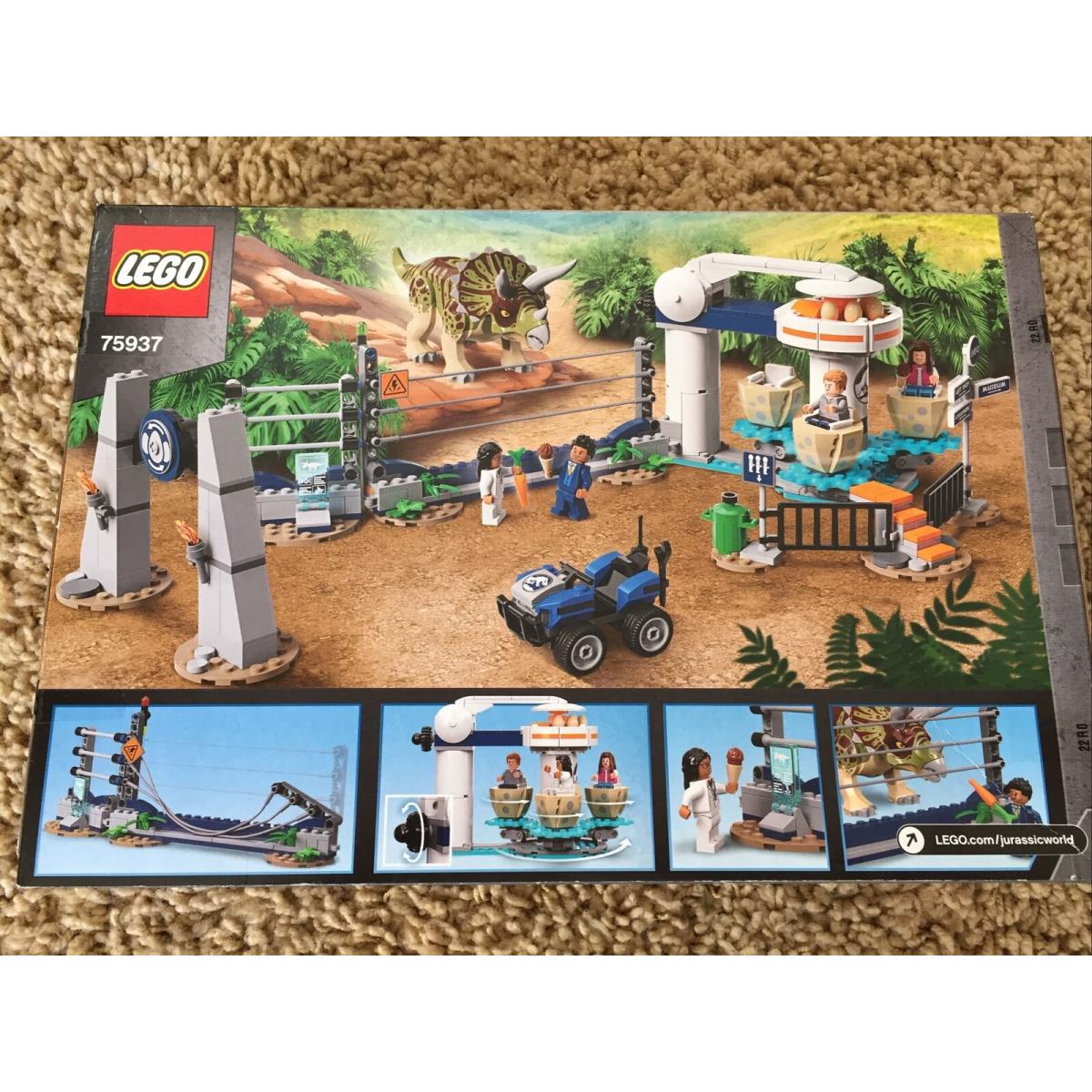Lego 75937 Jurassic World: Triceratops Rampage Building Kit 447 Pcs 2019 Toy