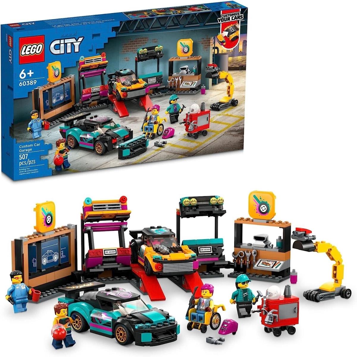Lego City 60389 Custom Car Garage Mechanic Workshop Toy Set with Minifigures