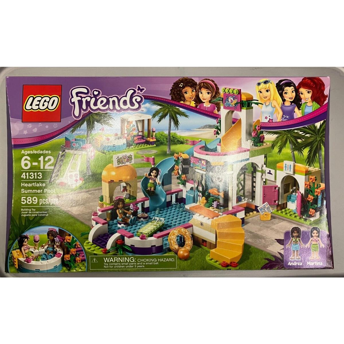 Lego 41313 Friends Heartlake Summer Pool 589 Pcs Andrea Martina Retired