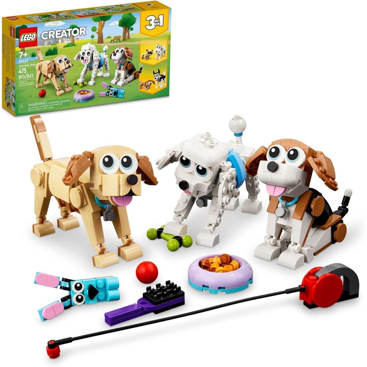 Lego Creator 3 in 1 Adorable Dogs Building Toy Set Gift For Dog Lovers