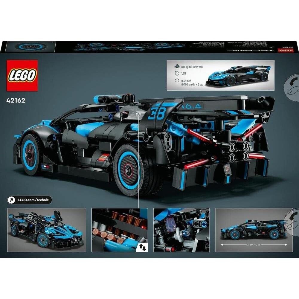 Lego Technic 42162 Bugatti Bolide Agile Blue Race Car Building Toy Set Ages 9+