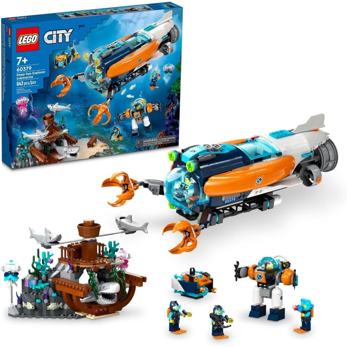 Lego City Deep-sea Explorer Submarine 60379 Building Toy Ocean Submarine Playset