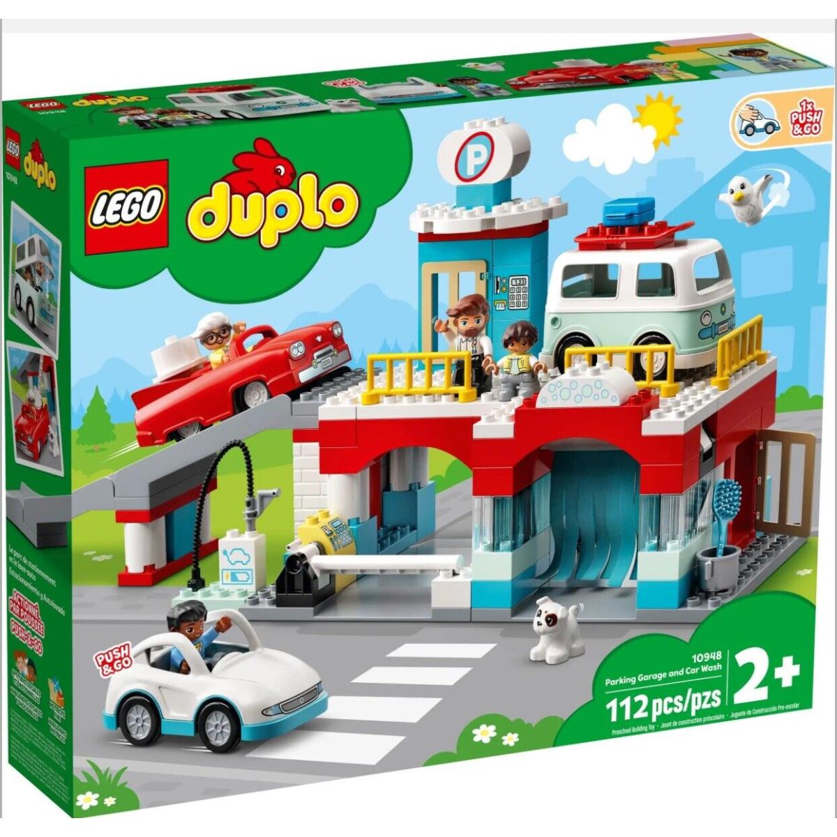 Lego Duplo Parking Garage and Car Wash Set 10948 Retired Huge