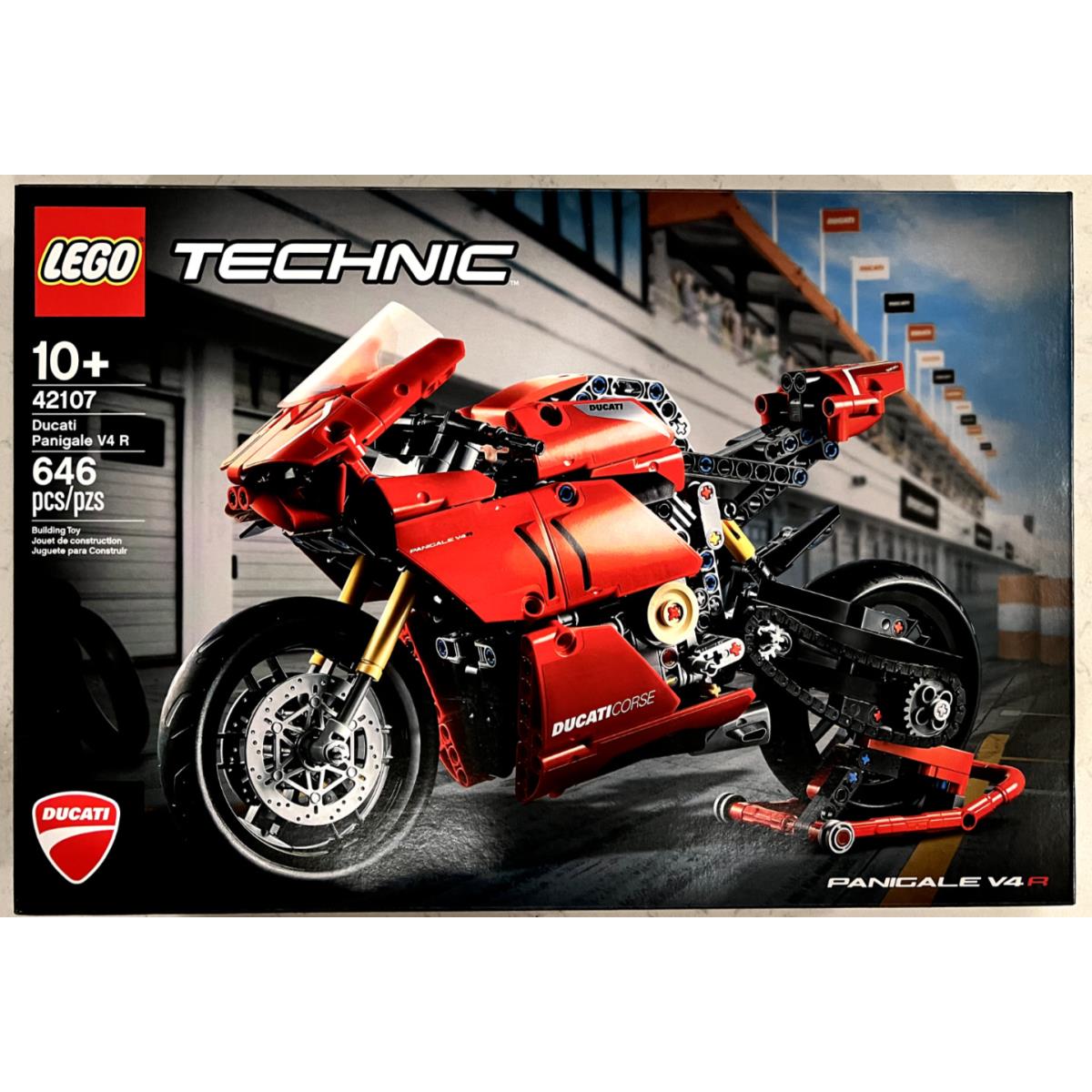 Lego Technic 42107 Ducati Panigale V4 R Building Kit 646 Pieces Motorcycle