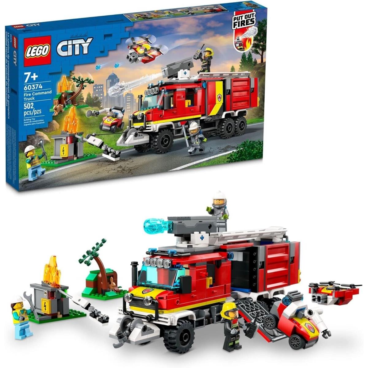 Lego City Fire Command Unit 60374 Rescue Fire Engine Toy Set