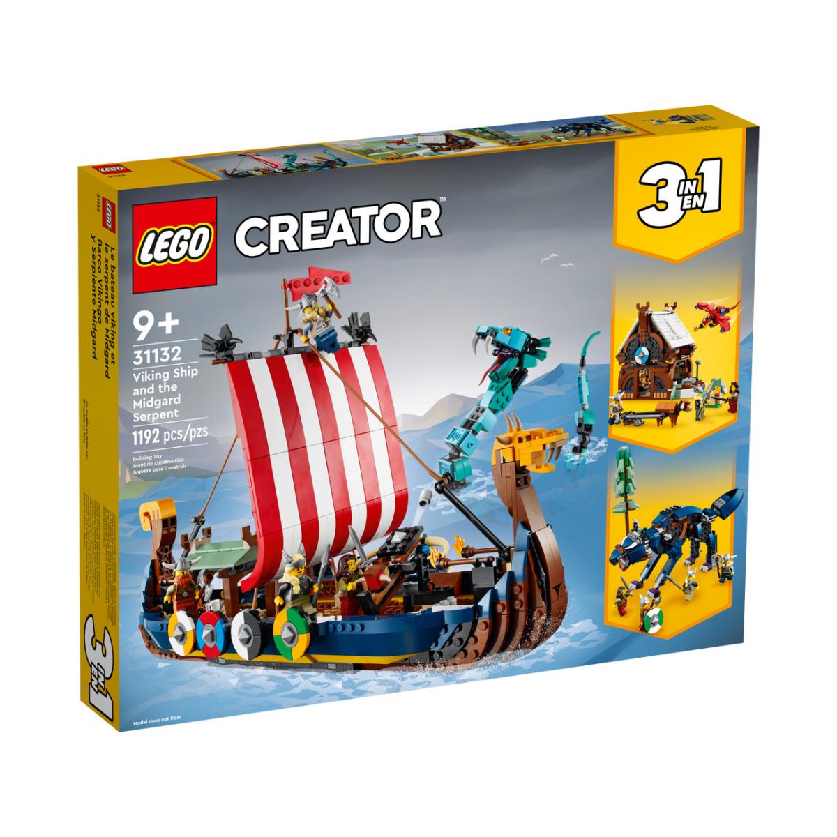 Lego Creators 3-in-1 31132 Viking Ship and The Midgard Serpent