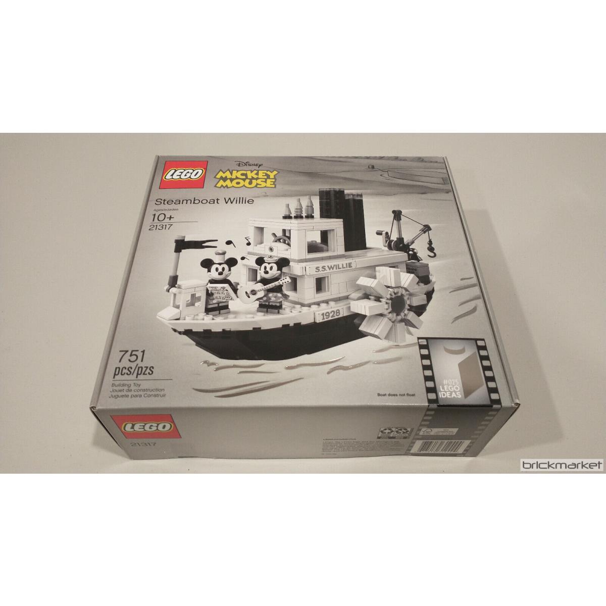 Lego Ideas 21317 Steamboat Willie Disney Mickey Mouse Nisb Retired