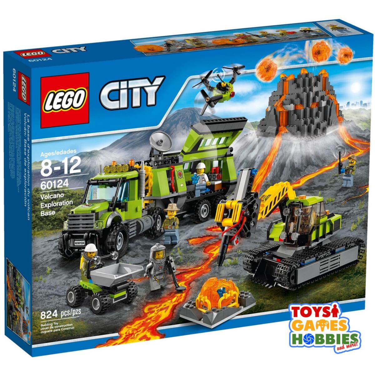 Lego City Volcano Exploration Base 60124 Digger Truck Mine Excavator Lava