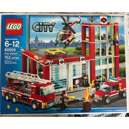 Lego Set 60004 City Fire Station Retired 2013 Helicopter