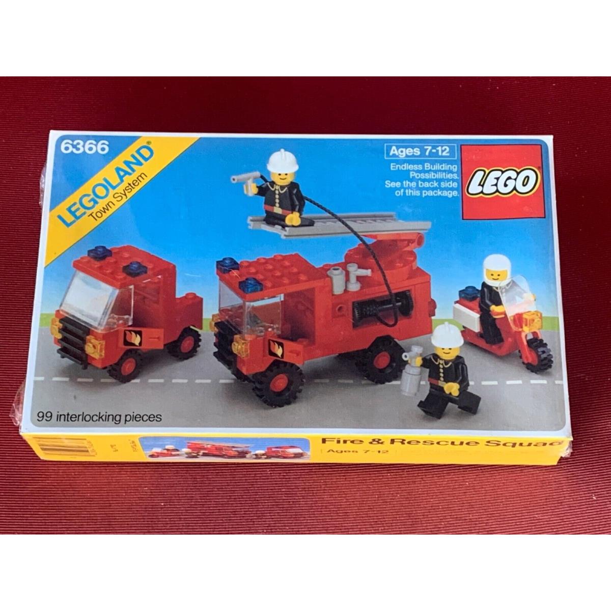 Lego Town 6366 Fire Rescue Squad 1984 in Cellophane