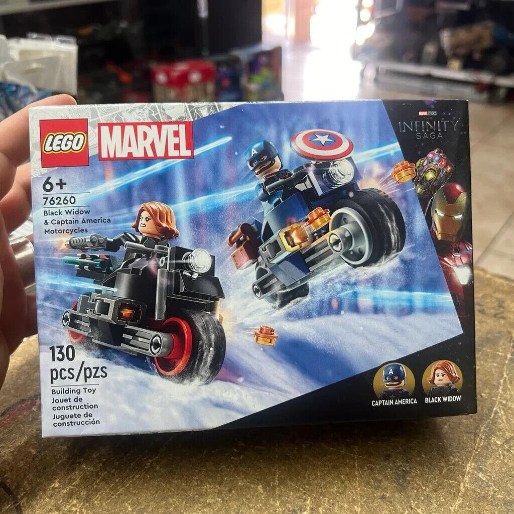 Lego Black Widow Captain America Motorcycles 76260 -new-sealed-ship Fast