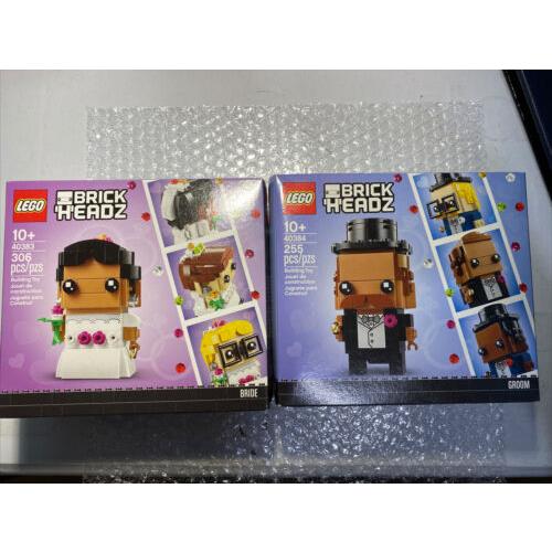 Lego Brickheadz Wedding Bride 40383 and Wedding Groom 40384