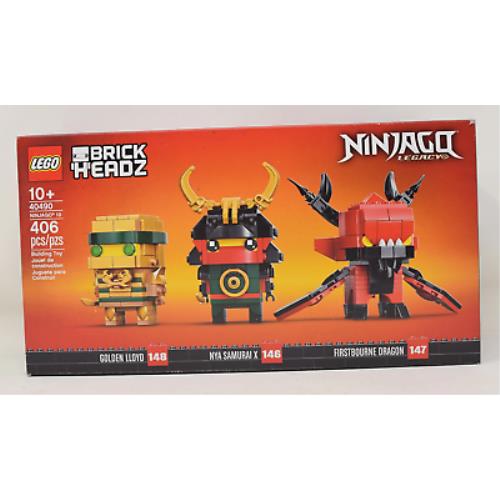 Lego Ninjago Legacy Brickheadz Set Golden Lloyd Nya Samurai 40490