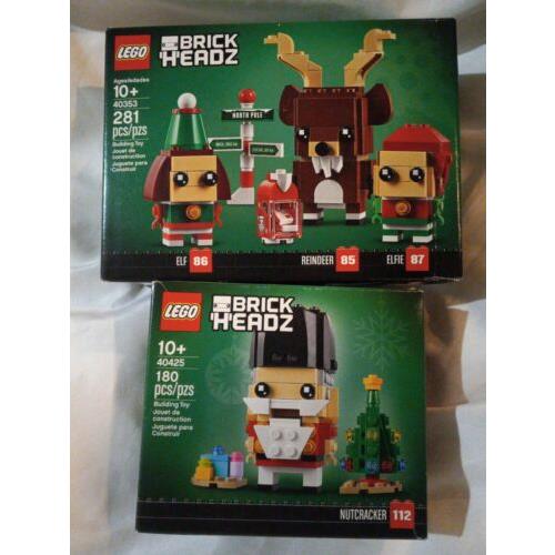 Lego Christmas Brickheadz Nutcracker Elf Elfie and Rudolph 40425 40353