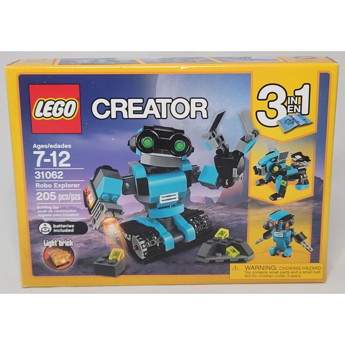 Lego 31062 Robo Explorer Creator 3-in-1 Robot Dog Bird Light Brick