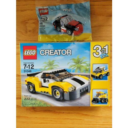 Lego 3 in 1 Creator Yellow 31046 Fast Car Retired Set 30187 Red