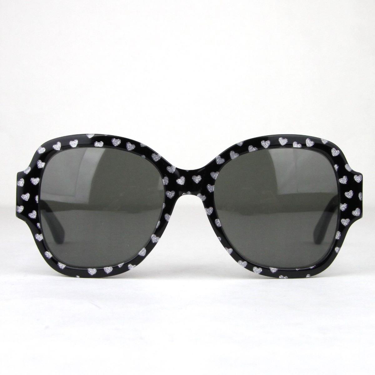 Saint Laurent Black with Silver Hearts Large Sunglasses SL133 447690 1088