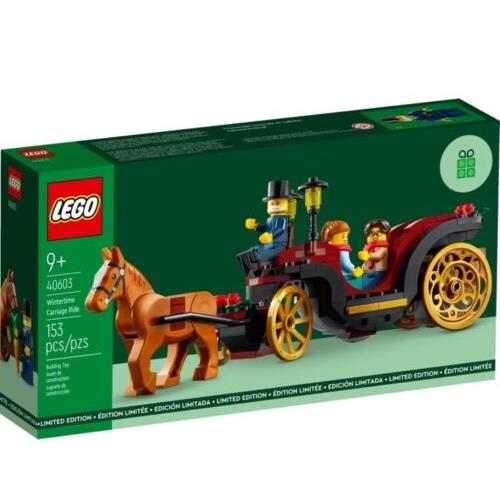 Lego Winter Carriage Ride Set 40603 Christmas Holiday Village Gwp W/minifigs
