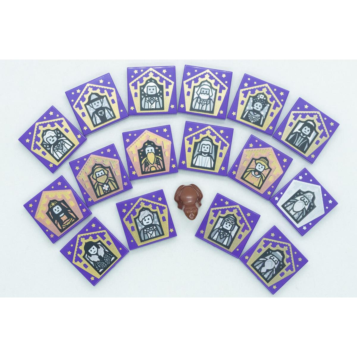 Lego Harry Potter Chocolate Frog Wizard Card Tiles Complete Set of 16