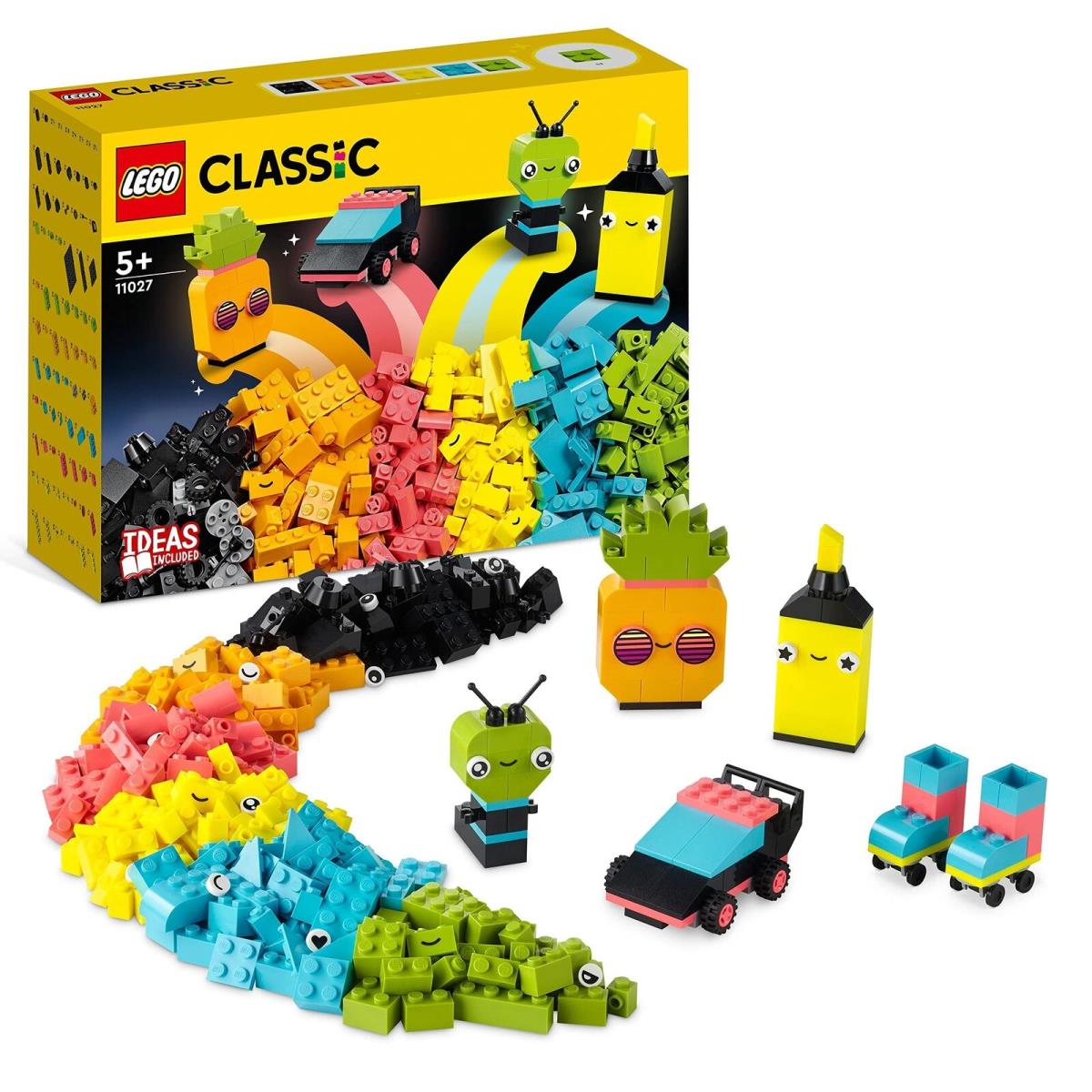 Lego 11027 Classic Creative Neon Fun Brick Box Set Building Toy 11017 Classic