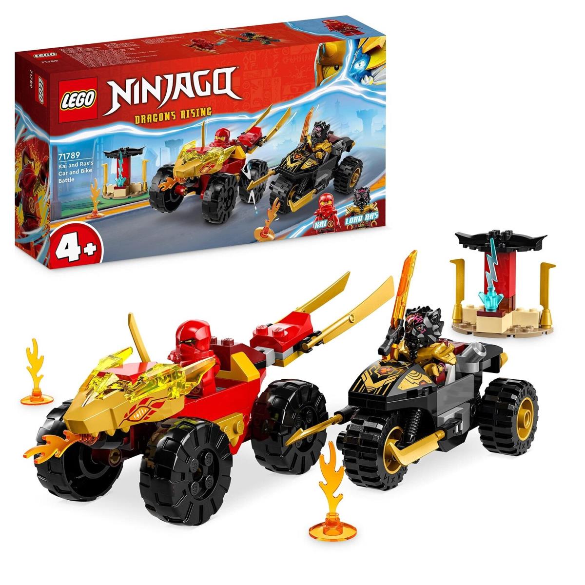 Lego 71789 Ninjago Kai and Ras`s Car and Bike Battle Set Ninja Racing Toy 717