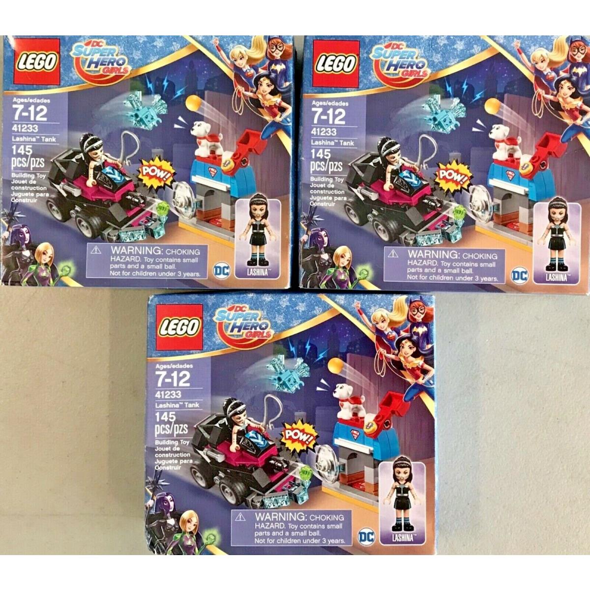 Lego 41233 DC Super Hero Girls Lashina Tank - Set Of 3 Creased Boxes