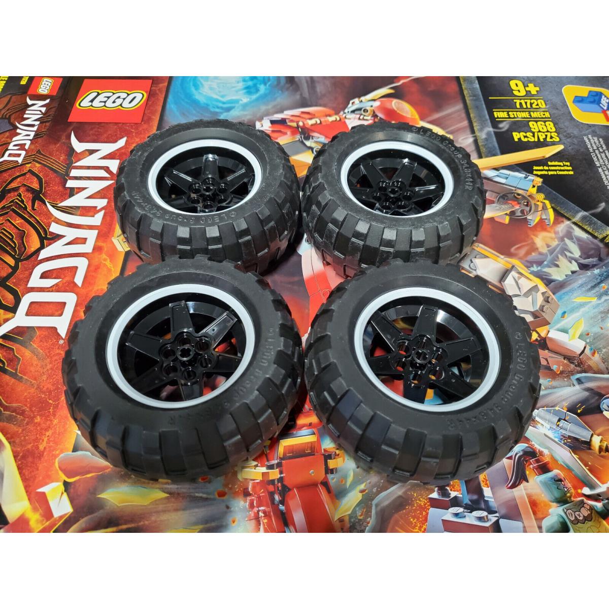 Lego 41999 Wheel+tire 94.8 x 44R Balloon White Rim Edge Limited Edition Set of 4