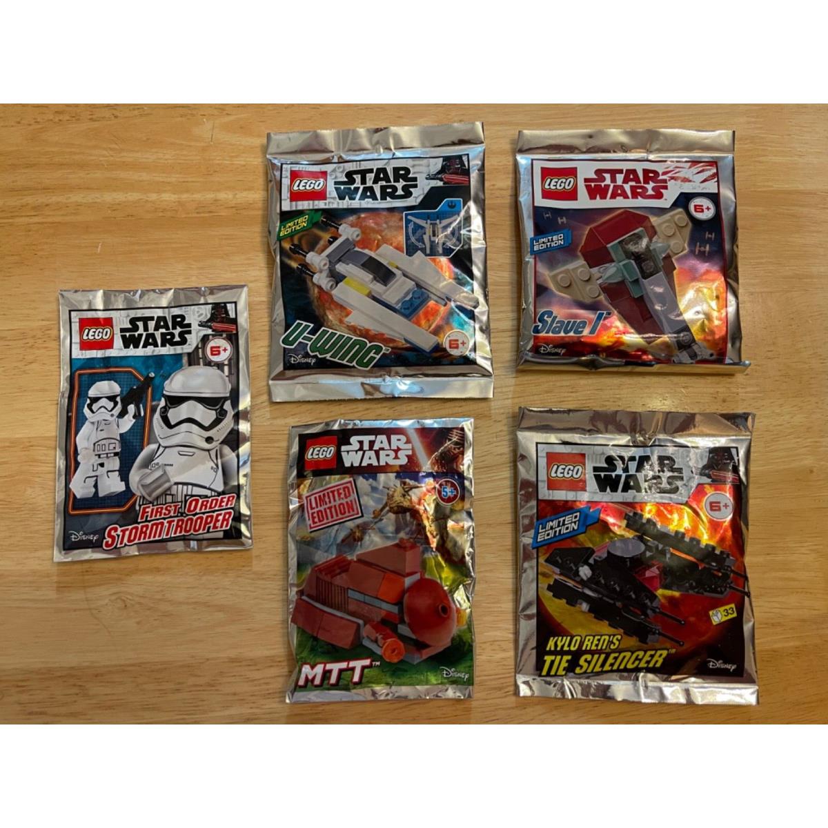 Lego Star Wars Foil Pack: U-wing/ Slave 1/ Mtt/ Tie Silencer/ 1st Order Trooper