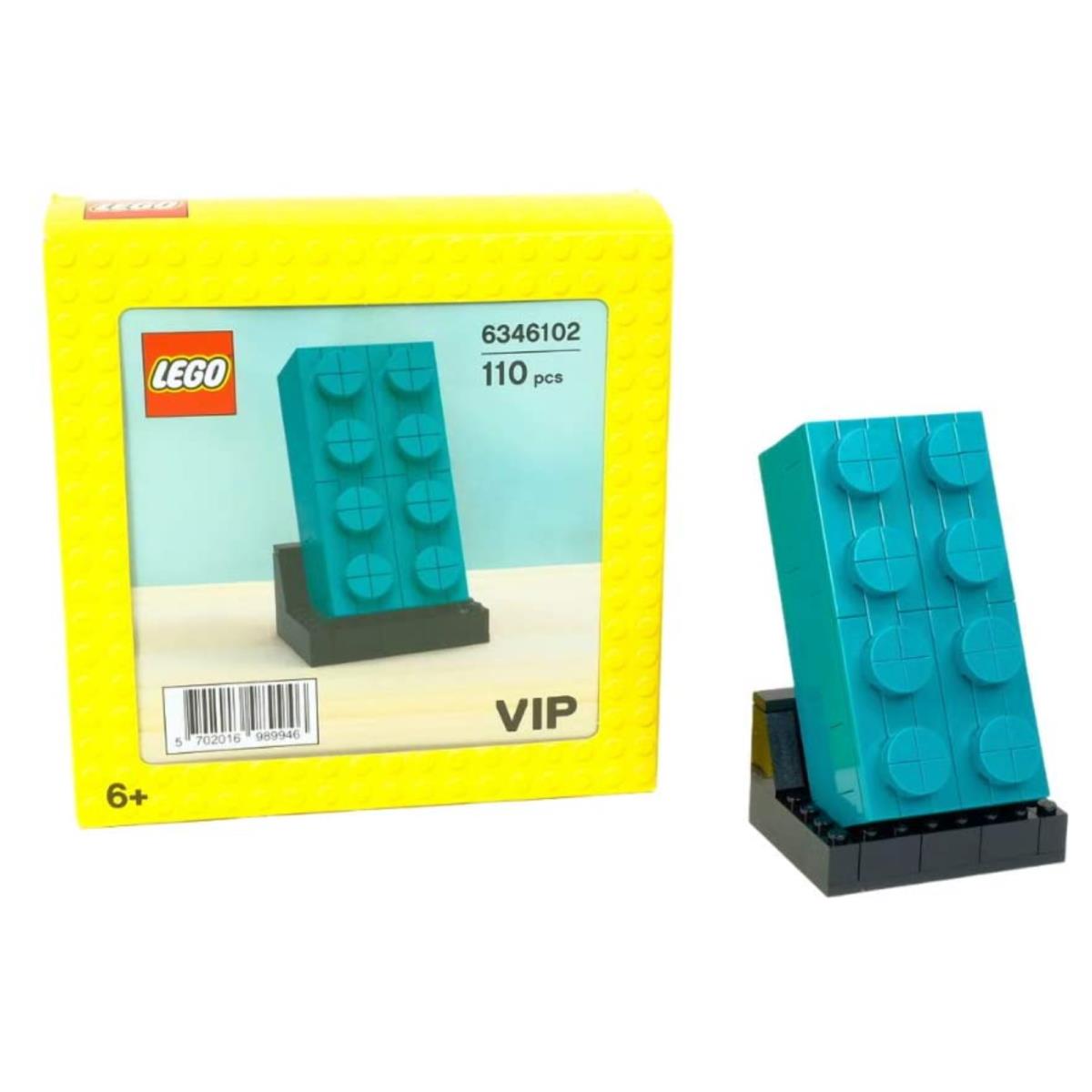 Lego Vip 6346101 2 x 4 Teal Brick Building Toy Set 110 Pcs - Teal