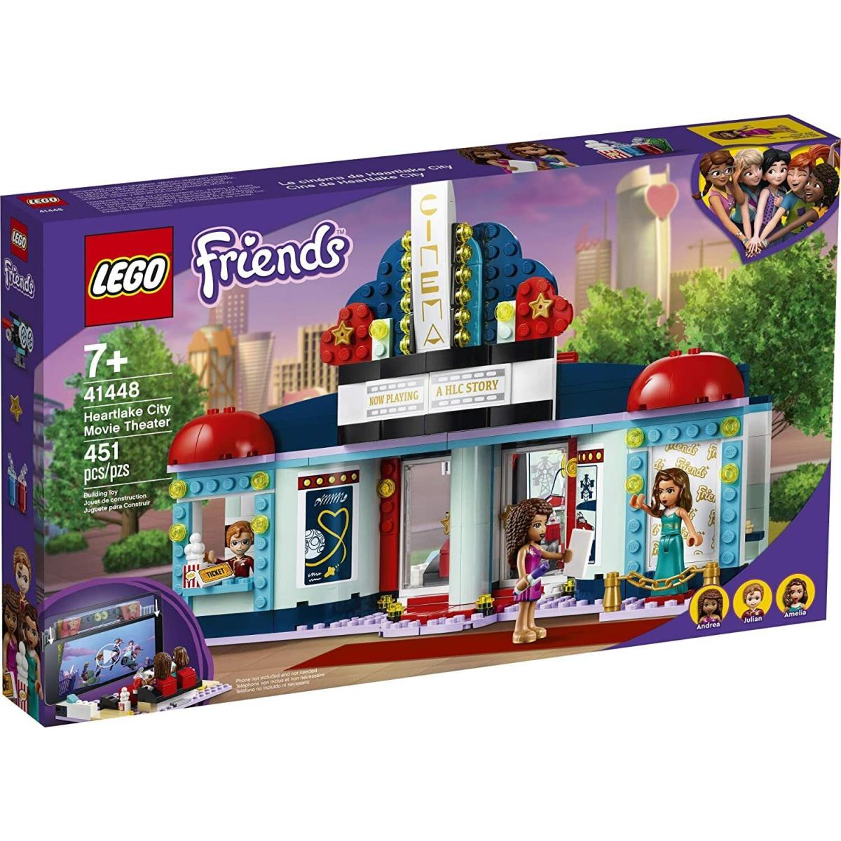 Lego Friends 41448 Heartlake City Movie Theater 3 Minifigs 451 Pcs
