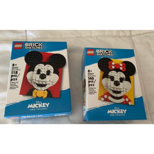 Lego Disney Mickey and Minnie Mouse Brick Sketch`s Sets 40457-40456