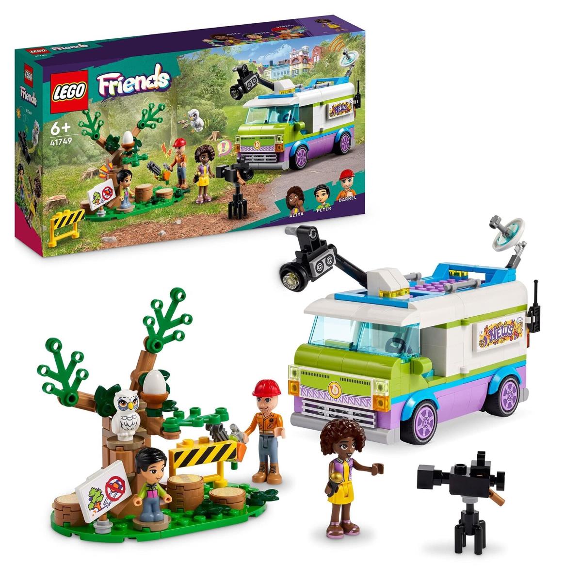 Lego 41749 Friends Newsroom Van Animal Rescue Playset Pretend to Film and Repo