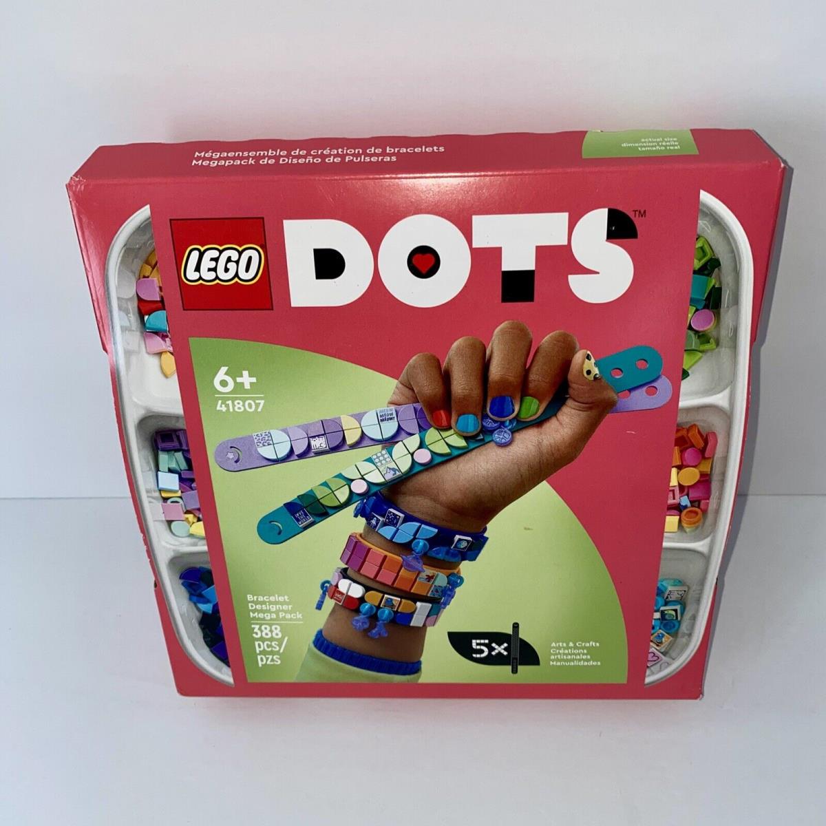 Lego Dots 41807 Bracelet Designer Mega Pack Arts Crafts 388 Pieces in Tray