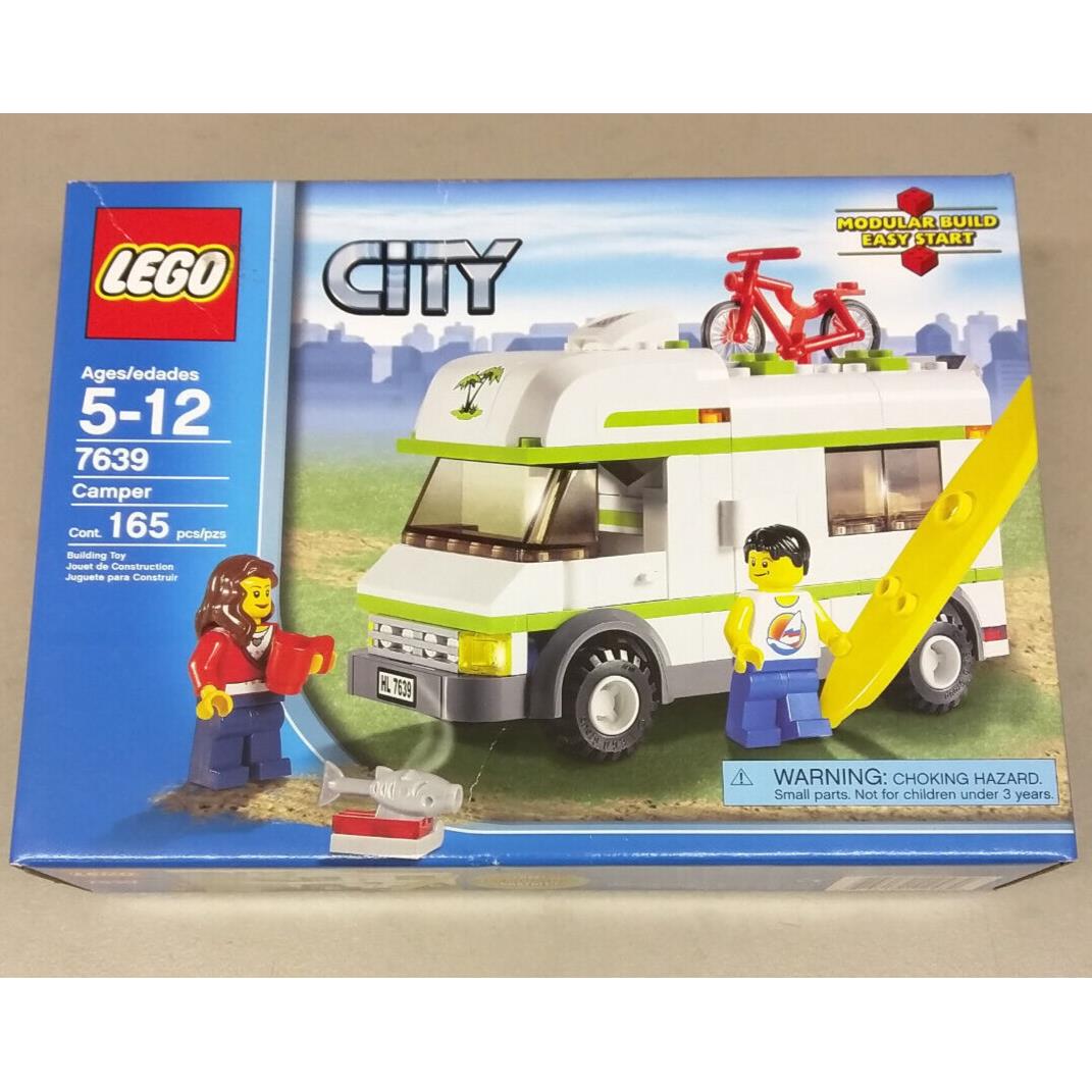 Lego City 7639 Camper RV Motor Home Van Bicycle Surfboard Fish TV Town