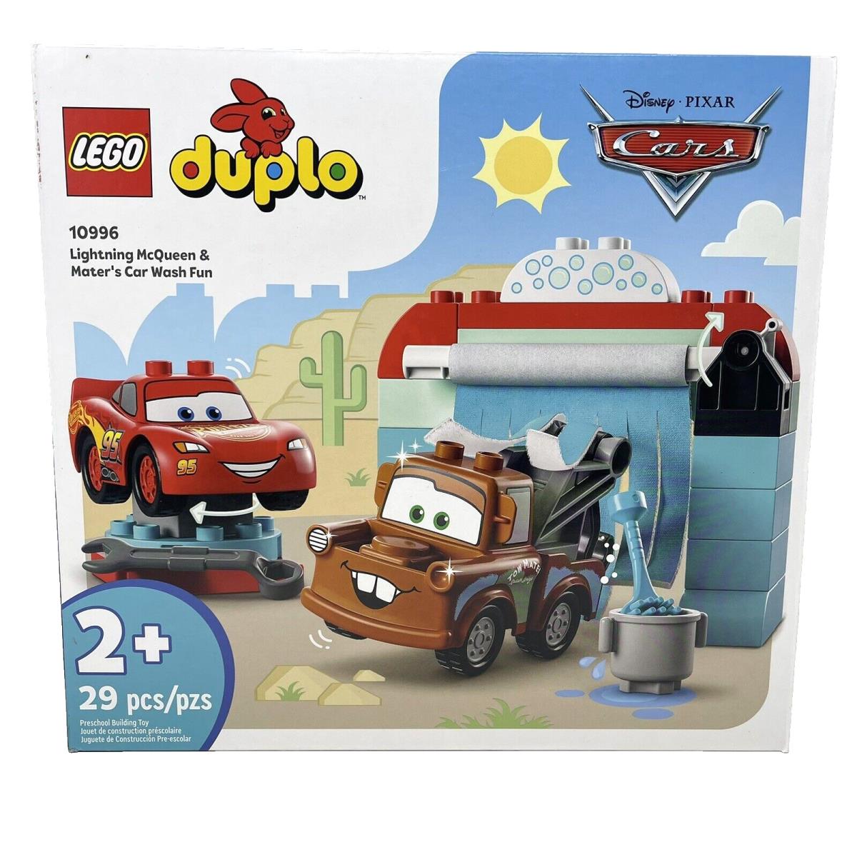 Lego Duplo Disney Lightning Mcqueen Mater Car Wash Fun 10996 Building Set