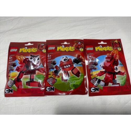 Lego Set Series 4 Mixels 41530 Meltus 41531 Flamzer 41532 Burnard