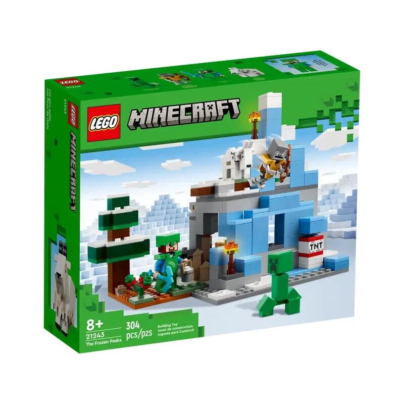 Lego The Frozen Peaks 21243 Minecraft Minifigure Building Set