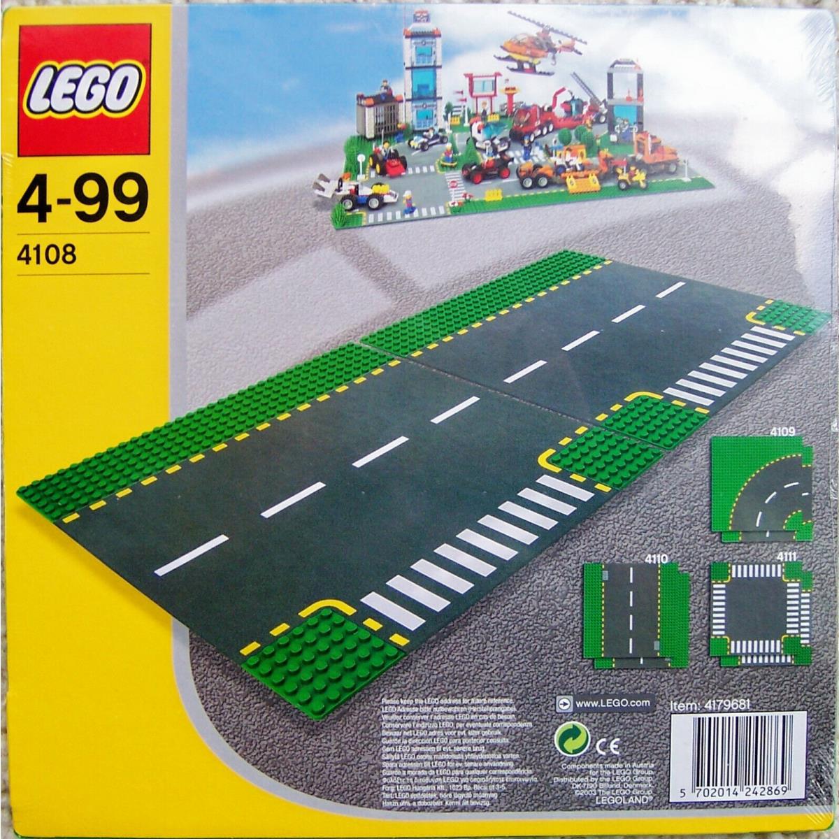 Lego Town City 4108 Tee Road Plates T-junction Street Baseplate Green 6-Stud