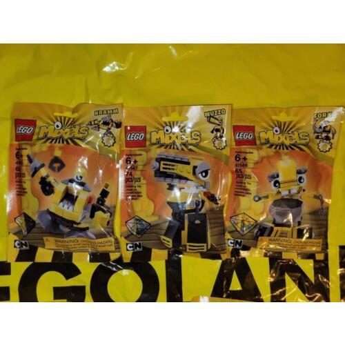 Lego Mixels Series 6 Weldos Tribe Kramm Forx Wuzzo Yellow Complete Set