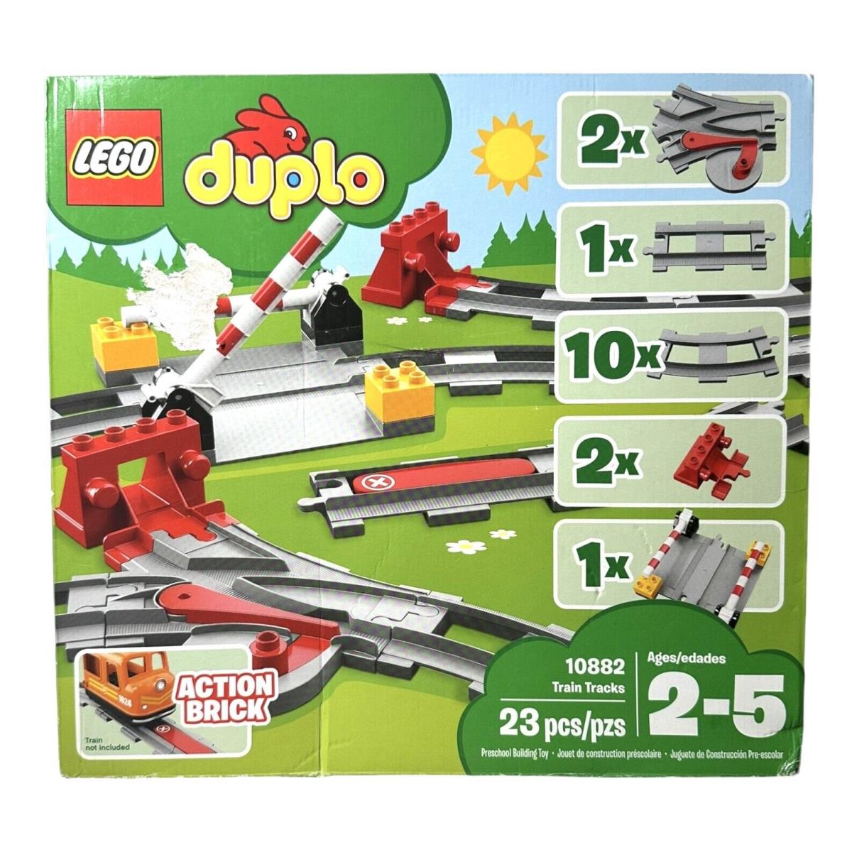 Lego Train Tracks Duplo Town 10882 Building Kit 23 Pcs Retired Set