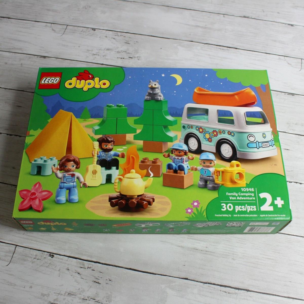 Lego Duplo Family Camping Van Adventure Tent Trees Campfire People Building Set